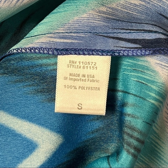 12TH ST CYNTHIA VINCENT Sleeveless Pleated Faux Wrap V-Neck Tie Dye Mini Dress S - Picture 4 of 7